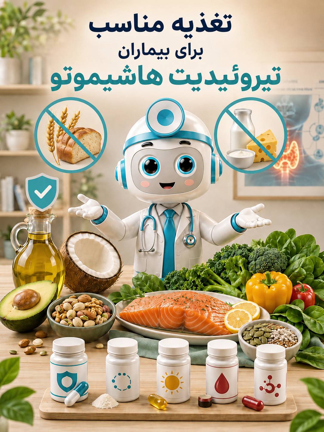 تغذيه مناسب برای بیماران تيروئيديت هاشيموتو