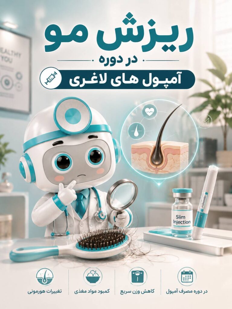 ریزش مو در دوره آمپول های لاغری